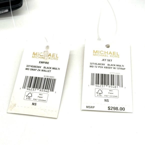 Michael Kors Jet Set Medium Leopard Logo Crossbody Bag w AirPods Case and Wallet - Picture 15 of 15